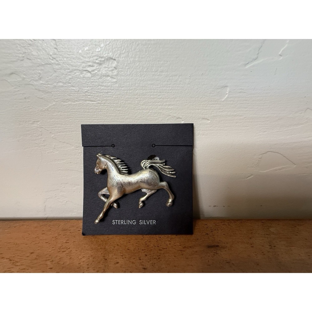 Sterling‎ Silver Marcasite Horse Brooch.